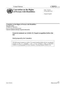 CRPD Convention on the Rights of Persons with Disabilities United Nations