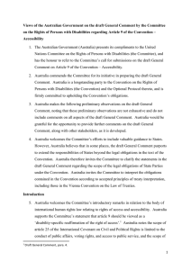 Views of the Australian Government on the draft General Comment... on the Rights of Persons with Disabilities regarding Article 9...