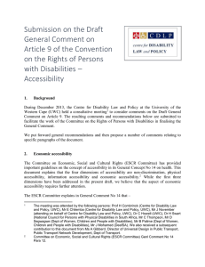 Submission on the Draft General Comment on Article 9 of the Convention
