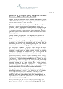 Response from the Government of Denmark with regards to draft... Comment on Article 9 of the Convention - Accessibility