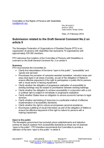 Submission related to the Draft General Comment No.2 on article 9