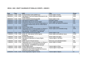 – 2/09/2013 HRC24 - NGO - DRAFT CALENDAR OF PARALLEL EVENTS