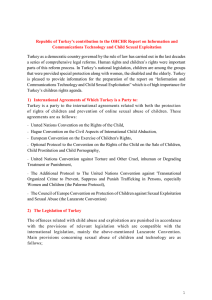 Republic of Turkey’s contribution to the OHCHR Report on Information... Communications Technology and Child Sexual Exploitation