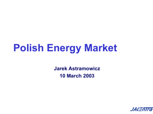 Polish Energy Market Jarek Astramowicz 10 March 2003