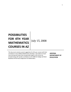 POSSIBILITIES FOR  4TH  YEAR MATHEMATICS