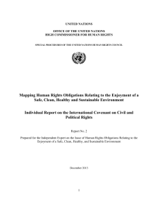 Mapping Human Rights Obligations Relating to the Enjoyment of a