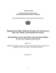 Mapping Human Rights Obligations Relating to the Enjoyment of a