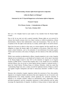 “Mainstreaming a human rights-based approach to migration