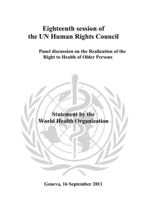 Eighteenth session of the UN Human Rights Council  Statement by the
