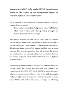 Comments of NHRC, India on the OHCHR Questionnaire