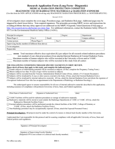 Research Application Form (Long Form - Diagnostic) MEDICAL RADIATION PROTECTION COMMITTEE
