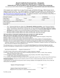 Research Application Form (Long Form – Therapeutic) MEDICAL RADIATION PROTECTION COMMITTEE
