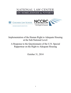 Implementation of the Human Right to Adequate Housing