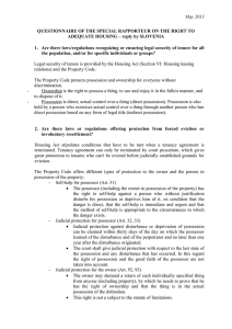 May 2013 QUESTIONNAIRE OF THE SPECIAL RAPPORTEUR ON THE RIGHT TO