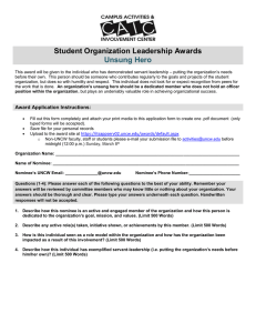 Student Organization Leadership Awards  Unsung Hero