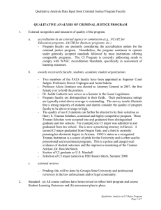 Qualitative Analysis Data Input from Criminal Justice Program Faculty  1.