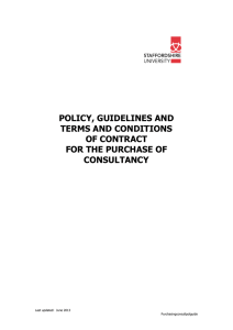 POLICY, GUIDELINES AND TERMS AND CONDITIONS OF CONTRACT
