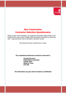 Non-Construction Contractor Selection Questionnaire