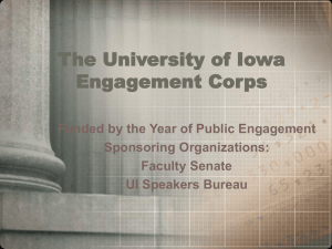 The University of Iowa Engagement Corps Sponsoring Organizations: