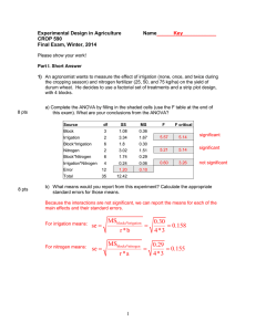 Experimental Design in Agriculture Name  CROP 590