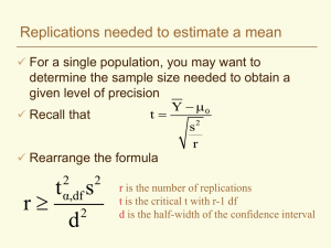 Replications needed to estimate a mean