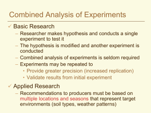 Combined Analysis of Experiments Basic Research 