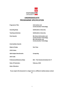 UNDERGRADUATE PROGRAMME SPECIFICATION