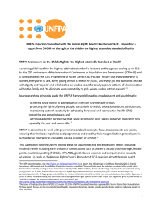 UNFPA inputs in connection with the Human Rights Council