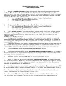 Museum Studies Certificate Program Internship Guideline  1.