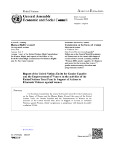 A E General Assembly Economic and Social Council