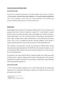 Local government and human rights QUESTIONNAIRE governments