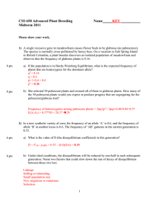 CSS 650 Advanced Plant Breeding  Name Midterm 2011