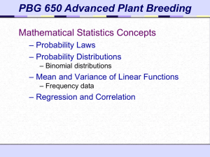 PBG 650 Advanced Plant Breeding Mathematical Statistics Concepts