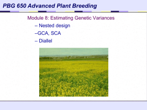 PBG 650 Advanced Plant Breeding Module 8: Estimating Genetic Variances –GCA, SCA