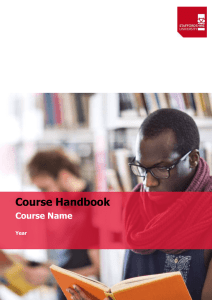 Course Handbook  Course Name Year