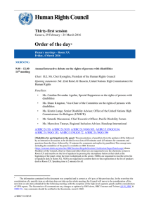 Human Rights Council Order of the day  Thirty-first session