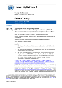 Human Rights Council Order of the day  Thirty-first session