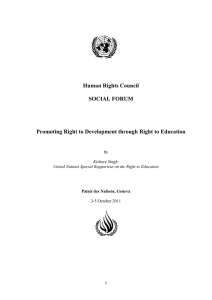 Human Rights Council  SOCIAL FORUM