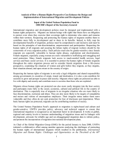 Analysis of How a Human Rights Perspective Can Enhance the... Implementation of International Migration and Development Policies