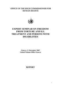 EXPERT SEMINAR ON FREEDOM FROM TORTURE AND ILL TREATMENT AND PERSONS WITH