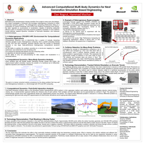 Dan Negrut, Hammad Mazhar Advanced Computational Multi-Body Dynamics for Next 1. Abstract