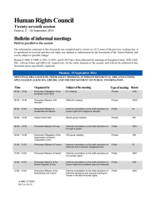 Human Rights Council Bulletin of informal meetings Twenty-seventh session