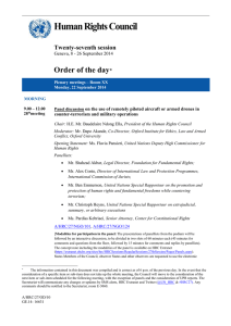 Human Rights Council  Order of the day Twenty-seventh session