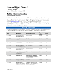 Human Rights Council Bulletin of informal meetings Thirtieth session