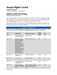 Human Rights Council Bulletin of informal meetings Thirtieth session