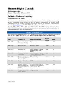 Human Rights Council Bulletin of informal meetings Thirtieth session