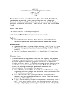MINUTES Associate Deans and Academic Support Group Meeting August 21, 2007