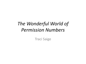The Wonderful World of Permission Numbers Traci Saige