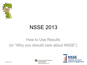 NSSE 2013 How to Use Results 1