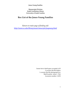 Box List of the Jones-Young Families